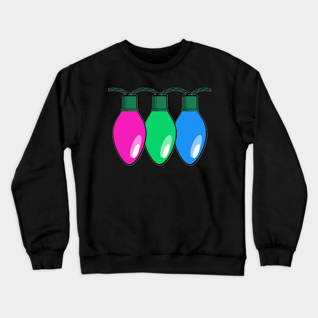 Polysexual Pride Christmas Lights Crewneck Sweatshirt by wheedesign